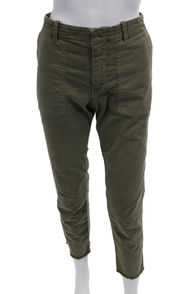 Nili Lotan, Unisex Green Cropped Cargo Ankle Pants Size 4