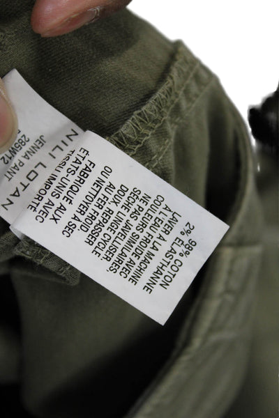 Nili Lotan, Unisex Green Cropped Cargo Ankle Pants Size 4