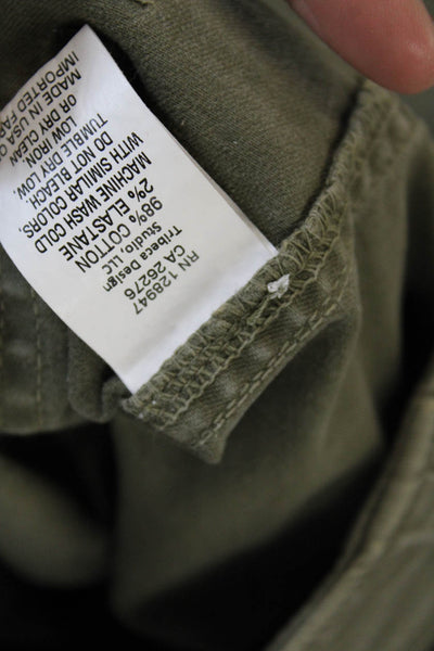 Nili Lotan, Unisex Green Cropped Cargo Ankle Pants Size 4