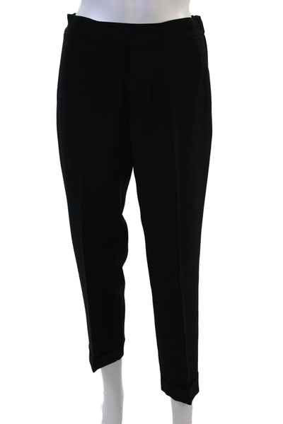 Parosh Women Ankle Dress Pants Black Viscose Blend Solid Classic Fall Size M