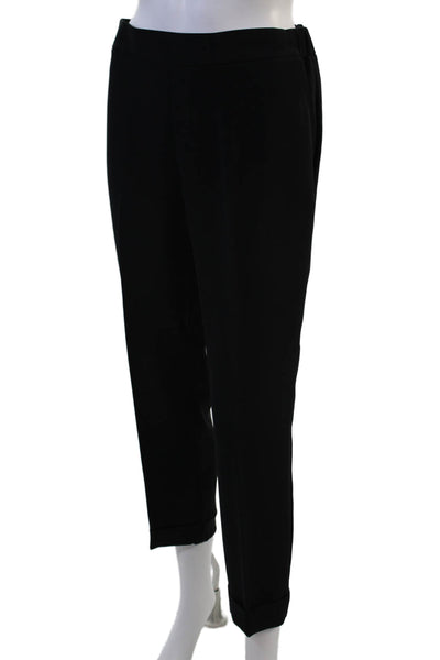 Parosh Women Ankle Dress Pants Black Viscose Blend Solid Classic Fall Size M