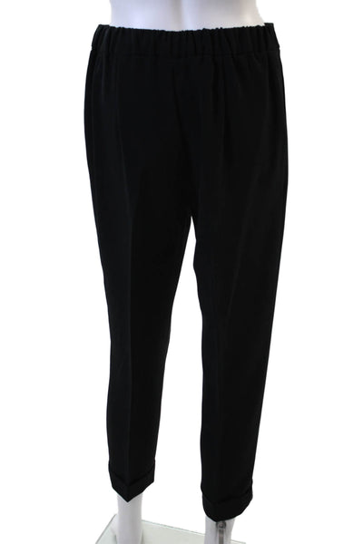 Parosh Women Ankle Dress Pants Black Viscose Blend Solid Classic Fall Size M