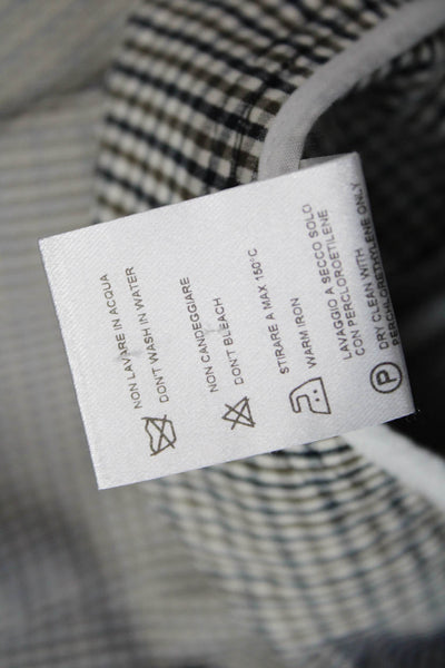 Sharis Place Womens Ankle Cropped Dress Pants Black Check Cotton Lycra Size 46