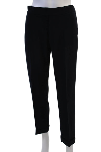 Parosh Women Ankle Dress Pants Black Viscose Blend Size M