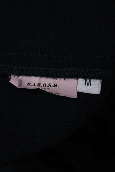 Parosh Women Ankle Dress Pants Black Viscose Blend Size M