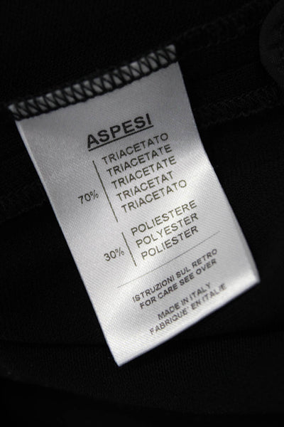 Aspesi Women Ankle Dress Pants Black Triacetate Polyester Zip Size 42