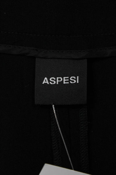Aspesi Women Ankle Dress Pants Black Triacetate Polyester Zip Size 42