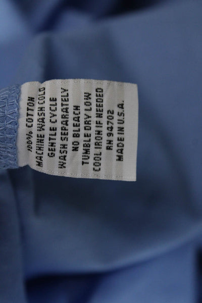American Colors by Alex Lehr Womens Maternity Blue Cotton Button-Up Size M