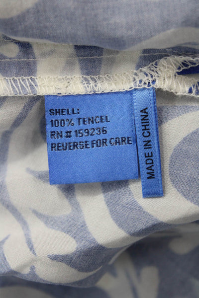 J. Mclaughlin Women Maxi Tank Dress Blue Geometric 100% Tencel Size XS