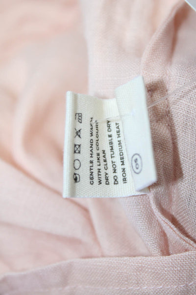 Innika Choo Women Shift Dress Pink Linen Sleeveless Knee-Length Size 2