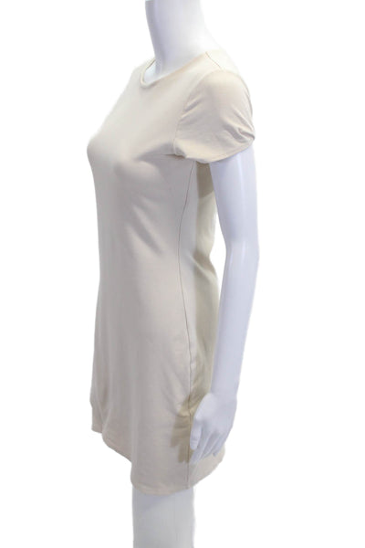 Susana Monaco Women Short Sleeve T-Shirt Dress Beige Size S