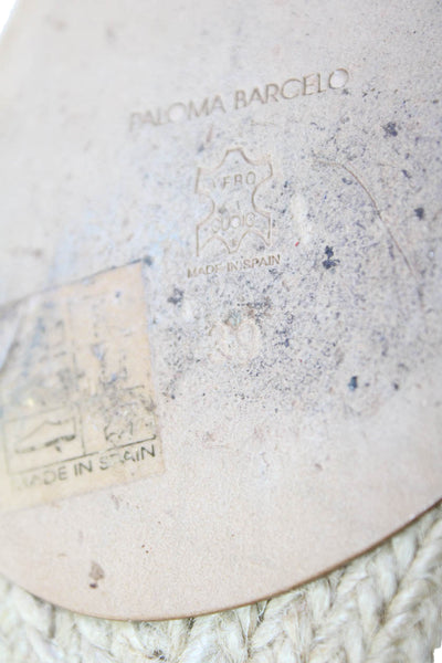 Paloma Barcelo Womens Suede Espadrille Detail Platform Wedges Beige Size EUR 39