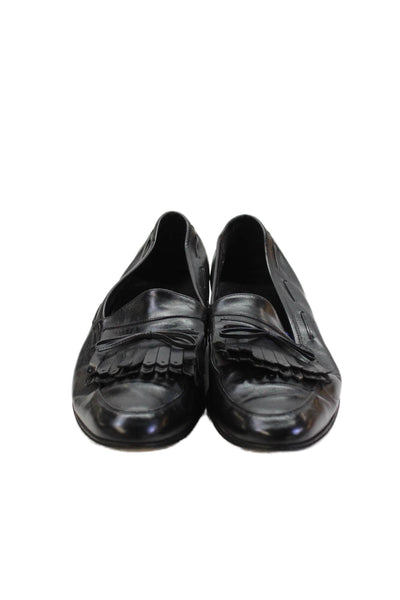 Bally Mens Textured Leather Closed Toe Slip On Dress Shoes Black Size 10