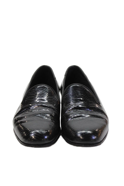 Giorgio Armani Mens Textured Closed Toe Slip On Dress Shoes Black Size 7.5