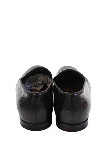 Giorgio Armani Mens Textured Closed Toe Slip On Dress Shoes Black Size 7.5