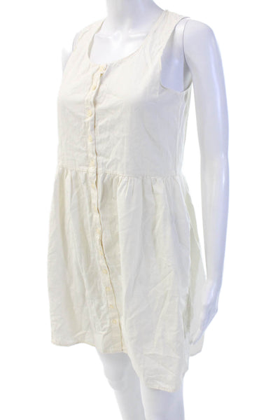 Brandy Melville Women Shirt Dress White Button Cotton Sleeveless Size XS