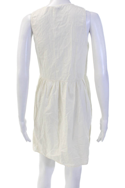 Brandy Melville Women Shirt Dress White Button Cotton Sleeveless Size XS