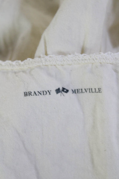 Brandy Melville Women Shirt Dress White Button Cotton Sleeveless Size XS