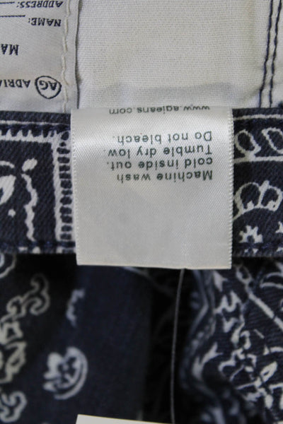 AG Adriano Goldschmied Women Skinny Ankle Jeans Dark Blue Paisley Size 25