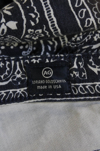 AG Adriano Goldschmied Women Skinny Ankle Jeans Dark Blue Paisley Size 25