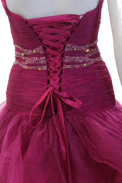 Maggie Sottero Couture Womens Fit & Flare Dress Pink Lace Up Sleeveless Size 4
