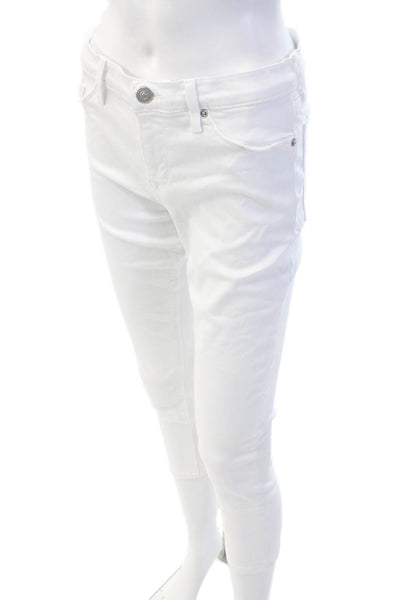 Hudson, Women Ankle Skinny Jeans White Low Rise Button Size 29