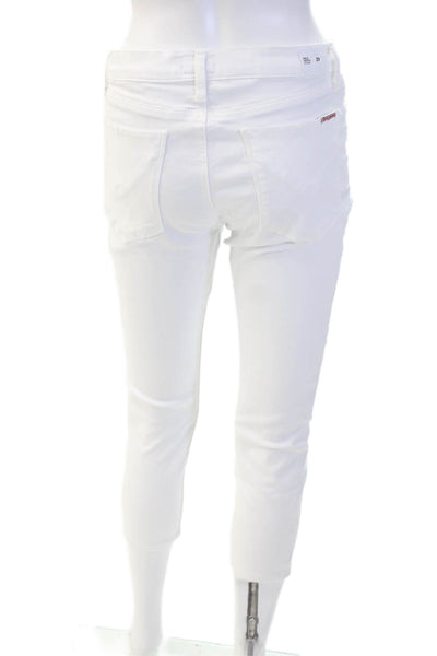 Hudson, Women Ankle Skinny Jeans White Low Rise Button Size 29