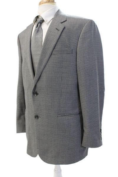 Jos. A. Bank Mens 2-Piece Gray Check Suit Jacket 100% Bemberg Size 44
