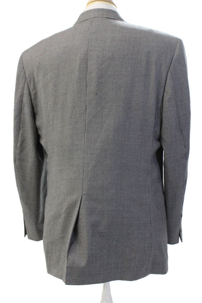 Jos. A. Bank Mens 2-Piece Gray Check Suit Jacket 100% Bemberg Size 44
