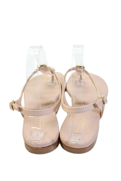 Makris Womens Beaded Thong Strap Ankle Buckle Sandals Ancient Beige Size EUR 38