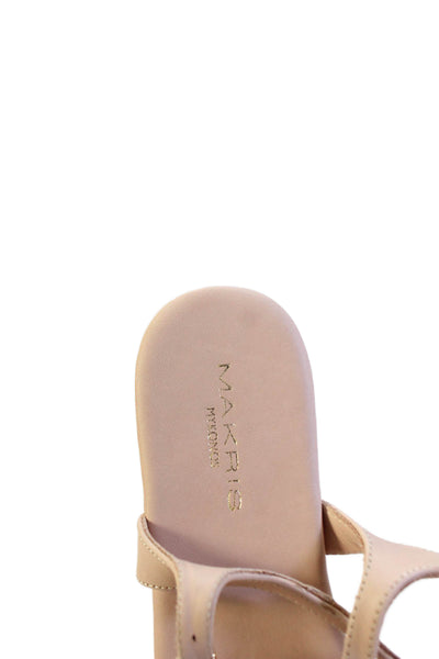 Makris Womens Beaded Thong Strap Ankle Buckle Sandals Ancient Beige Size EUR 38