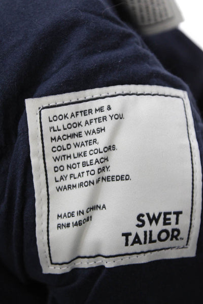 Swet Tailor Mens Cropped Chino Pants Dark Blue Size 36