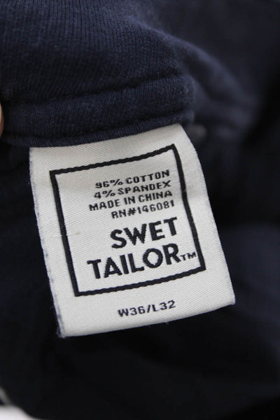 Swet Tailor Mens Cropped Chino Pants Dark Blue Size 36