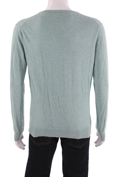 J Crew Men Light Blue V-Neck 100% Cotton Pullover Sweaters Size M