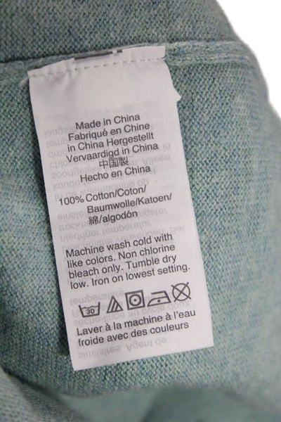 J Crew Men Light Blue V-Neck 100% Cotton Pullover Sweaters Size M