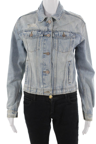 Joes Jeans Women Light Blue Button Collared 90s Jacket Size S