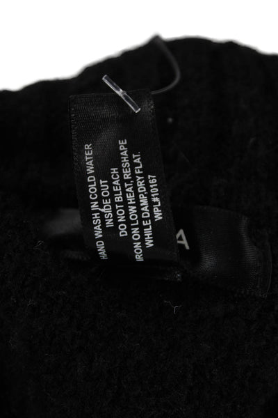 Aqua Women Pullover Sweater V-Neck Long Sleeve Black Size S