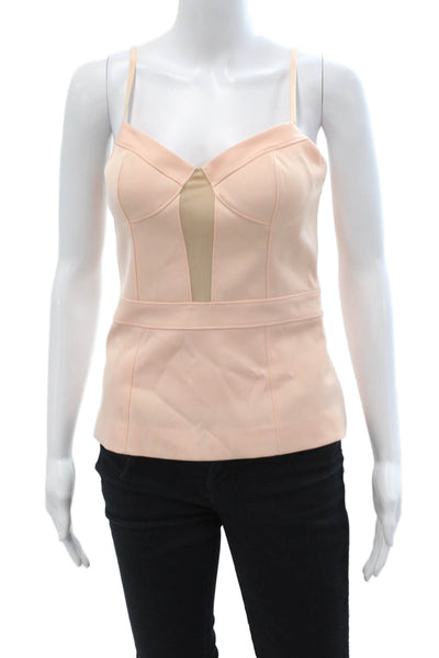 Alexander Wang Women Beige Camisole Sleeveless Zip Solid Designer Size 6