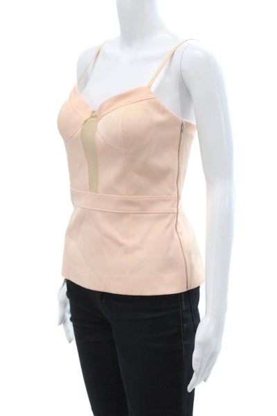 Alexander Wang Women Beige Camisole Sleeveless Zip Solid Designer Size 6