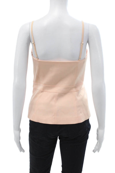 Alexander Wang Women Beige Camisole Sleeveless Zip Solid Designer Size 6