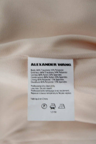 Alexander Wang Women Beige Camisole Sleeveless Zip Solid Designer Size 6