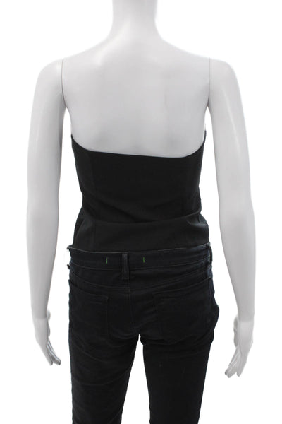 Zara Women Cropped Tank Black Zip Sleeveless 90s Size XS