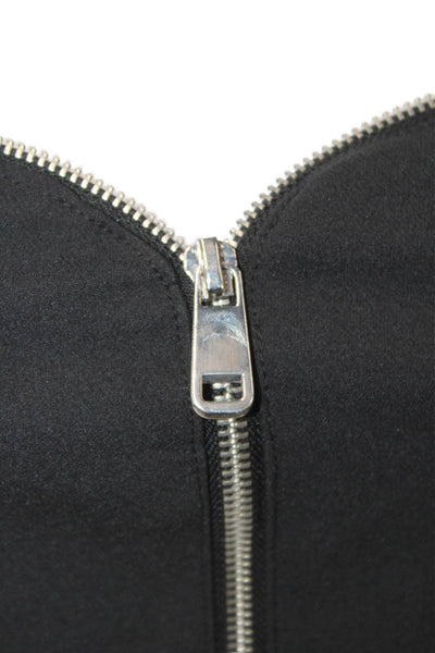 Zara Women Cropped Tank Black Zip Sleeveless 90s Size XS