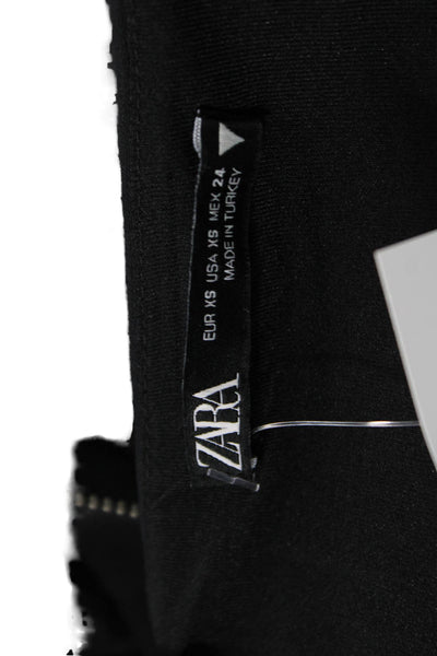 Zara Women Cropped Tank Black Zip Sleeveless 90s Size XS