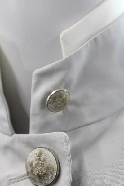 Pauw Women Military Jacket White High Neck Button Long Sleeve Size 1