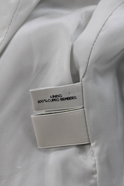 Pauw Women Military Jacket White High Neck Button Long Sleeve Size 1