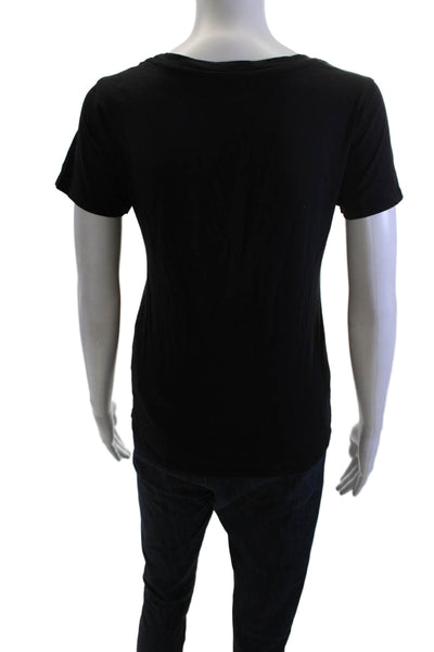 Quince Women Basic Jersey Short Sleeve Black T-Shirt Size S