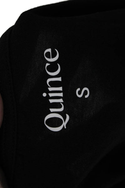 Quince Women Basic Jersey Short Sleeve Black T-Shirt Size S