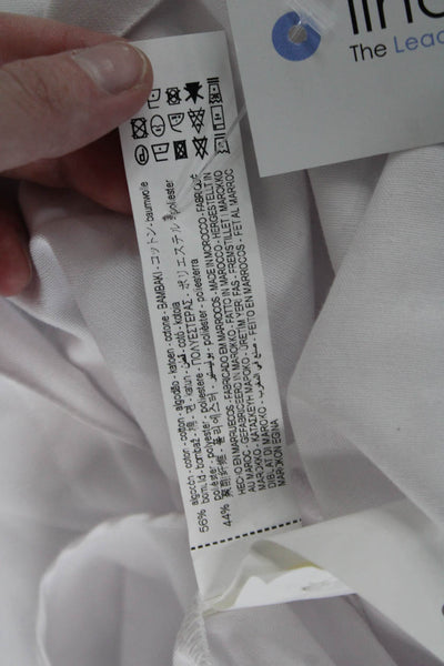 Zara Mens Long Sleeves Button Down Shirt White Cotton Blend Size Small
