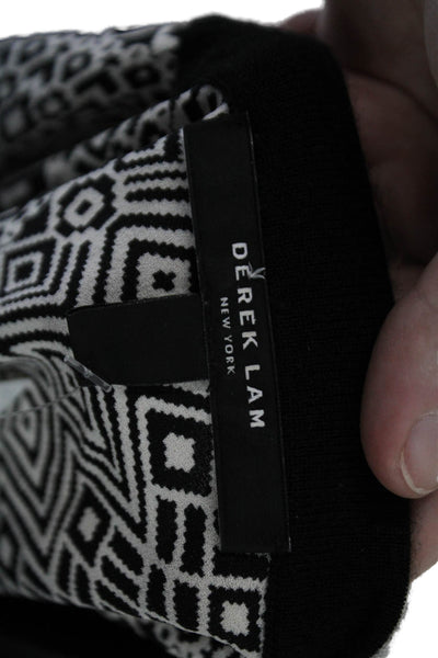 Derek Lam Women Black Aztec Geometric V-Neck Pullover Sweater Size M